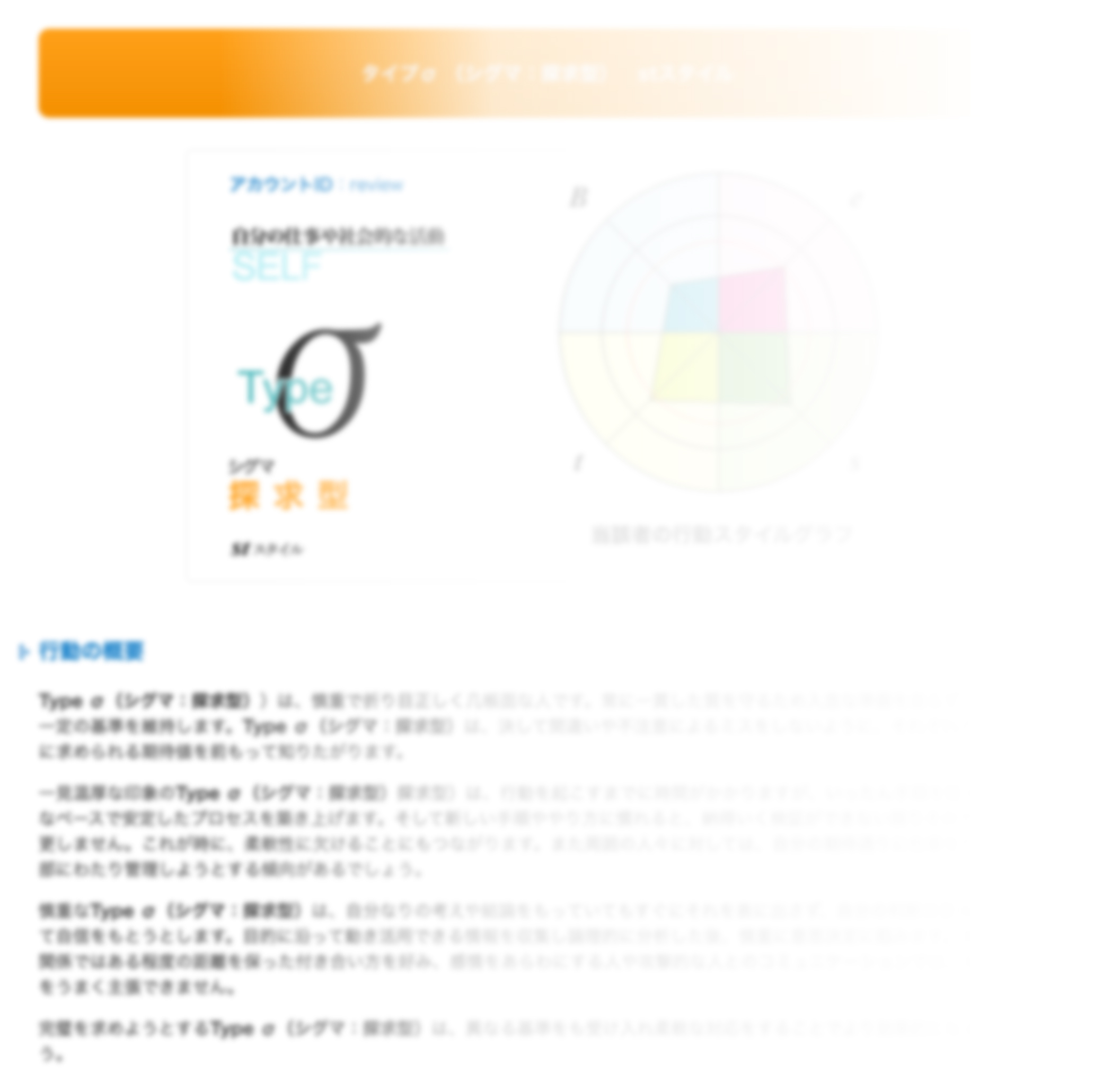 個人のタイプ特性の解説